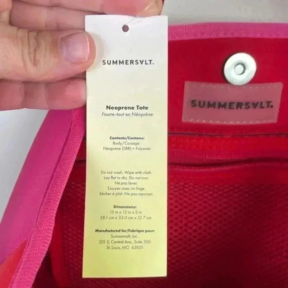 Summersalt Red and Pink The Perfect‎ Beach Tote - Picture 7 of 7